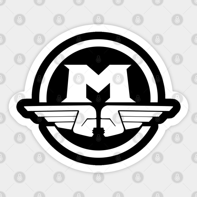 Retro Motobecane logo white print Sticker by retropetrol